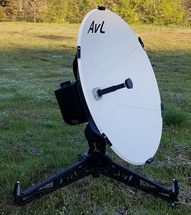 75cm Tri-Band Manual or Motorized Axi-Symmetric Mackpack FlyAway Antenna